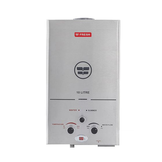Fresh Gas Water Heater with Chimney, 10 Liters, Silver – SPA