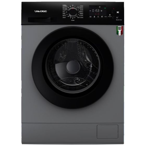 Ocean 8KG Front Load Washing Machine, Silver and Black - WNO 1283 FTS