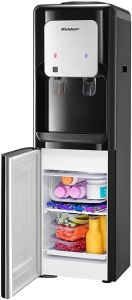 Koldair Top Load Water Dispenser with Refrigerator, 2 Faucets, Black - KWDBF31